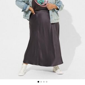 Elegant Black Satin Skirt